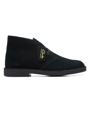 Clarks Herren Desert Boot Evo 42 UK 8 US 9 Schwarz Wildleder Schuh Stiefel