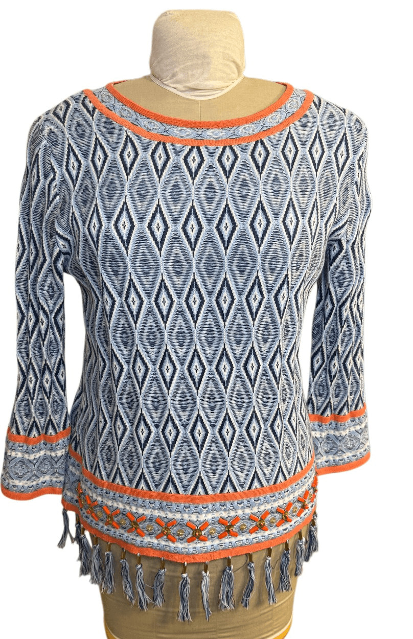 Ruby Rd. Lightweight Knit Sweater Geometric Patte… - image 1