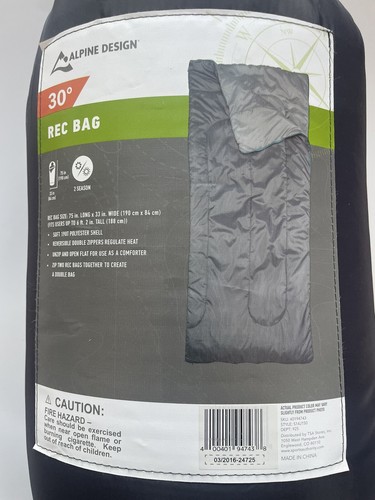 ALPINE DESIGN 30 Degree REC Bag - 75" x 33” Great Condition - Picture 2 of 4