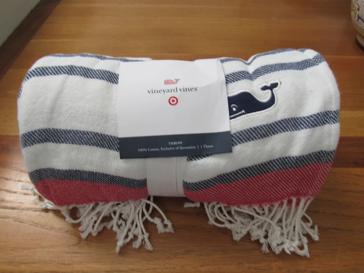 Red and white striped throw blanket sale