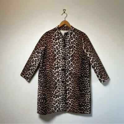 GANNI Leopard Cheetah Cotton Coat