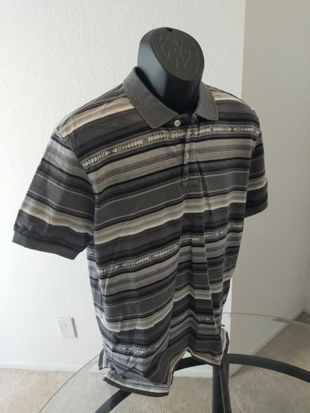 Chaps Striped Patterned Collared Polo T-Shirt Siz… - image 6