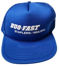 Vintage Blue Duo-Fast Staplers/Nailers Snap Back Trucker Hat Work Tools