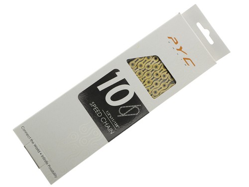 PYC SP1001 X10SL TiN Gold 10 Speed Bike Chain 116L For Shimano SRAM Campagnolo  - Picture 3 of 3
