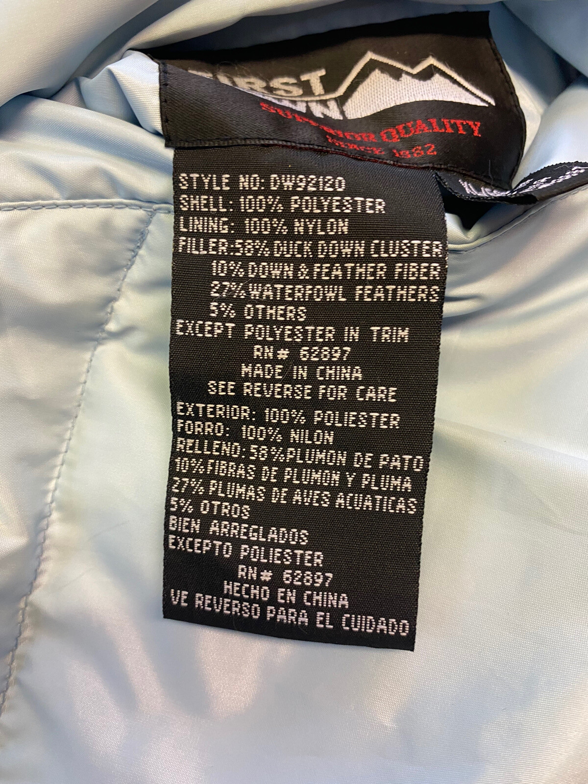 FIRST DOWN MENS XL OUTWEAR PROTECTION DOWN REVERSIBLE BLUE PUFFER COAT image 8