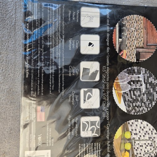 Roommates Stick Tiles Neutral 4 Pk Backsplash 10.5x10.5 Peel & Stick 3.04 Sq ft. - Picture 7 of 11