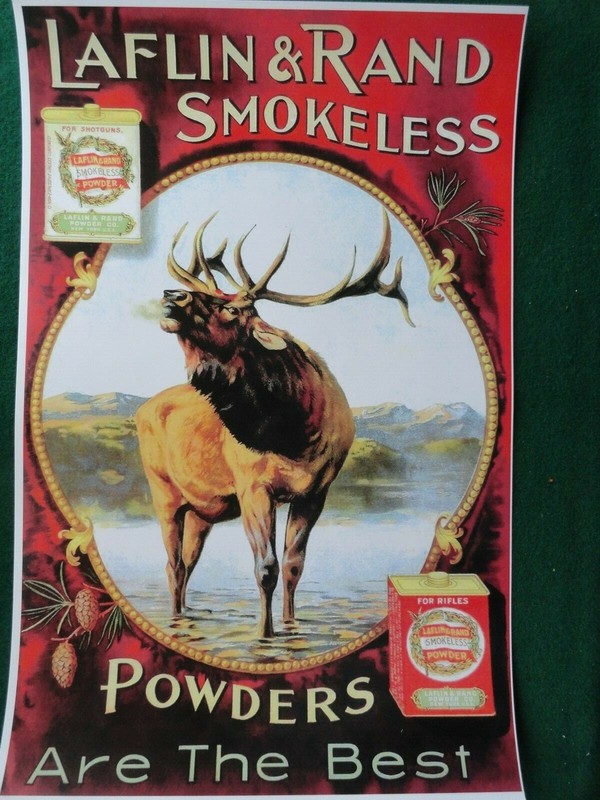 Laflin & Rand Smokeless Gun Powder Company Poster Early 1900's Great Art/Graphic