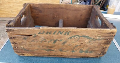 Vintage 1950's Wooden Coca-Cola Coke Soda Bottle Crate Green