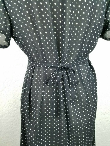 harrloza Dress EUC vintage Made In Italy M BLAC dot belted vtg - Picture 4 of 7