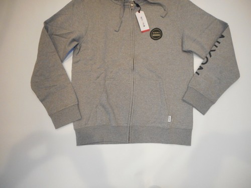 NIXON Gray Oxford Full ZIP HOODED Hoodie Sweatshirt JACKET Mens Size SMALL NEW - Picture 4 of 6