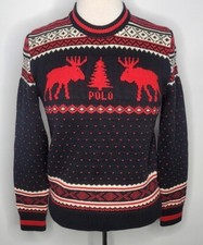 85 Polo RALPH LAUREN Youth Unisex Seven 7 SWEATER FairIsle HOLIDAY Winter MOOSE