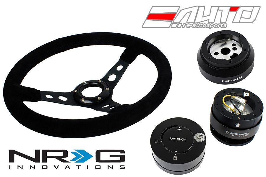 14" Suede Steering Wheel + Quick Release + Hub Adapter Kit – Fits Chevy Camaro 1969-2005
