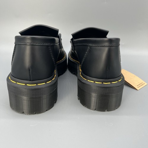 Dr. Martens Adrian Quad Cuero Plataformas Borla Mocasines Hombres 9 Negros Zapatos Nuevos con Etiquetas - Imagen 7 de 14