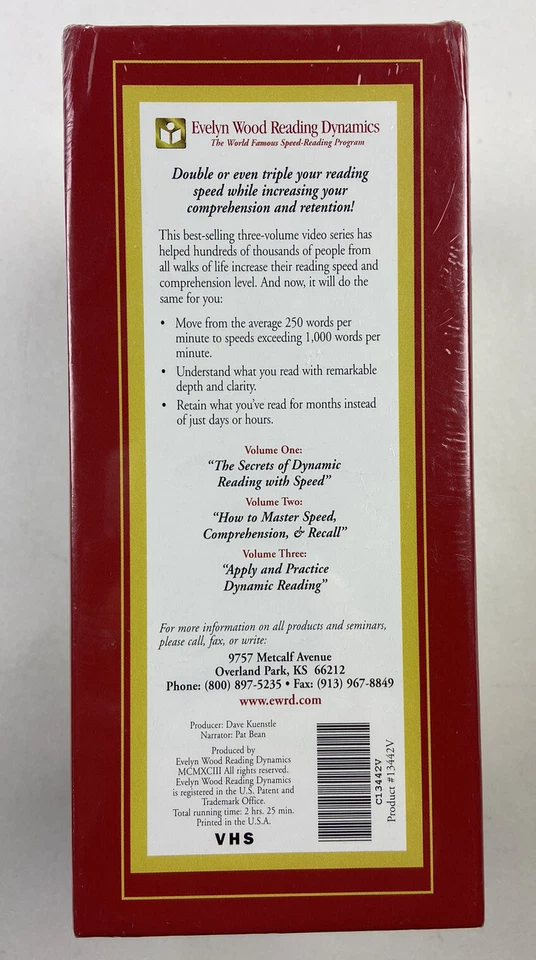 NEW Evelyn Wood Reading Dynamics VHS Set 3 SEALED Speed Reading Comprehension - Image 2 of 4