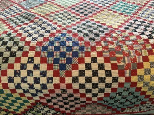 Vintage Briefmarke Quilt 3/4" Quadrate handgestückelt und genäht erstaunlich! - Bild 10 von 23