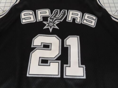 VTG San Antonio Spurs Tim Duncan Adidas Swingman Jersey Black Size 2XL +2 Sewn - Picture 2 of 13