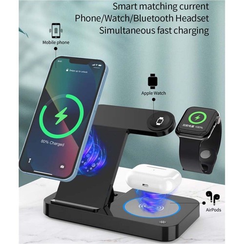 4 in 1 Wireles Charging Dock Station for Apple Watch iPhone 17 16 15 14 13 12 11 - Picture 13 of 19