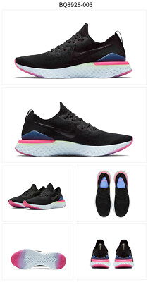 Nike Epic React Flyknit 2 Black Lime Pink White BQ8928 003  display picture 1