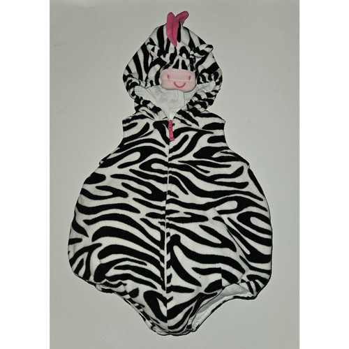 Carter's Zebra Halloween Costume Baby Girl 6-9 Months 1-Piece Fleece Hooded Pink - 第 1/8 張圖片