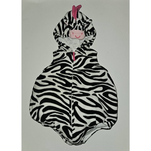 Carter's Zebra Halloween Costume Baby Girl 6-9 Months 1-Piece Fleece Hooded Pink - Picture 1 of 8