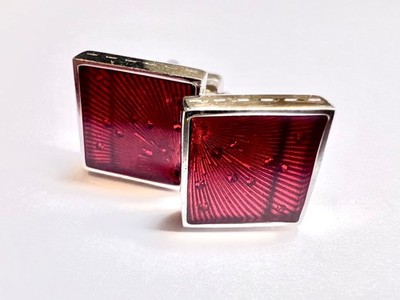 Tateossian by Thompson Red Square Enamel Cuuflinks