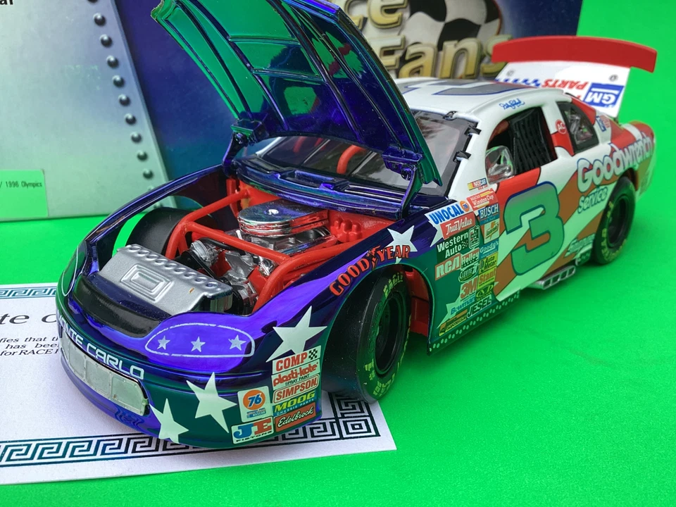 1/24 Dale Earnhardt #3 1996 Atlanta Olympics in Rare Blue Color Chrome 1 of 5004 - Image 2 of 4