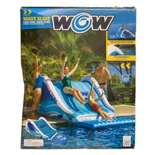 WOW Wave Slide, 2-Person Inflatable Triple Function Slide for Lake, Pool or Dock