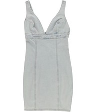 GUESS Womens Aida Mini Dress, Blue, Small