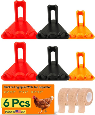 6Pcs Chicken Leg Splints, 3 Sizes (S/M/L) Adjustable Splint for Bumblefoot Treat