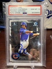 2016 Bowman Chrome #BCP16 Willson Contreras 1st Bowman Auto PSA 10 DNA Certified