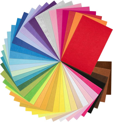 40 Color Felt Square Fabric Sheets 8x12 Craft Non Woven 1mm Thick DIY Sewing