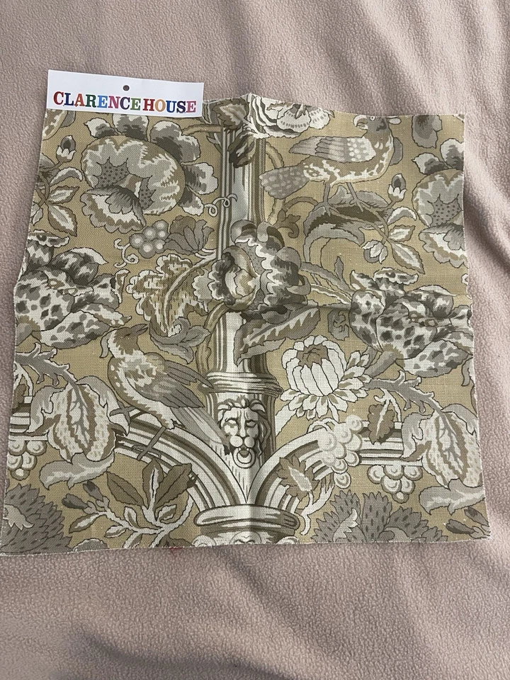 6x Clarence House Designer Fabric Samples – Luxury Textile Color 15x15 Inches - Image 3 of 4