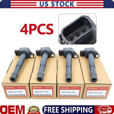 4 PACK OEM Ignition Coils For 02-06 Honda 2.4L C1382 UF311 30520-PNA-007 Genuine