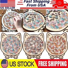 135-Piece Morandi-Colored Cat Shaped Wooden Jigsaw Puzzle,135-Piece Cat Shaped