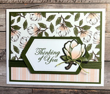 GREETING CARD KIT x4 Env Stampin Up Magnolia Lane DP Thinking of You