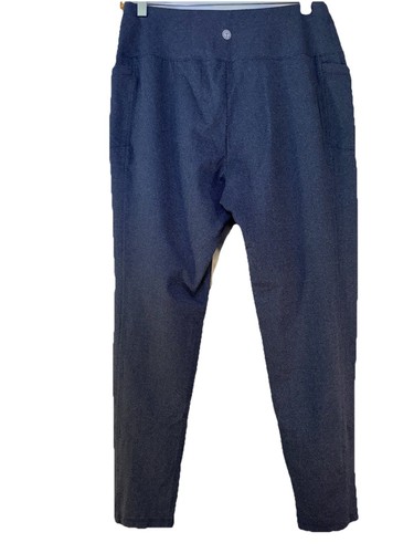 T by Talbots Women’s Large Leggings Pants W/ Pockets Stretch Blue Black - Picture 3 of 10