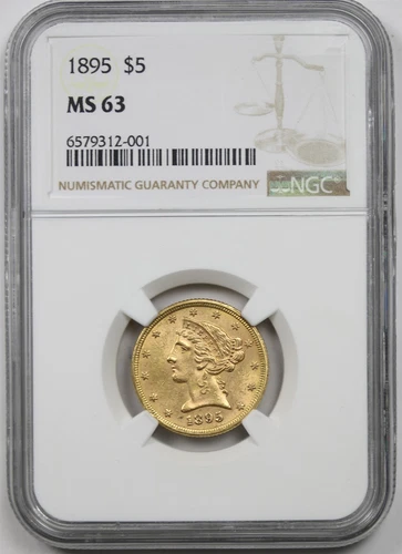 1895 $5 NGC MS 63 Liberty Head Gold Half Eagle