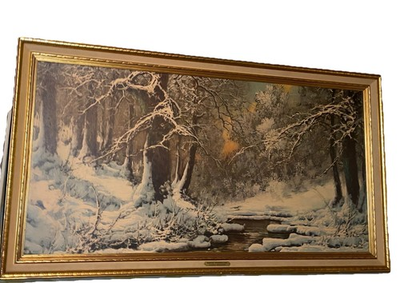#ad Framed Oil Painting on Canvas quot;A Winter Wonderlandquot; by Artist Laszlo Neogrady $375.00