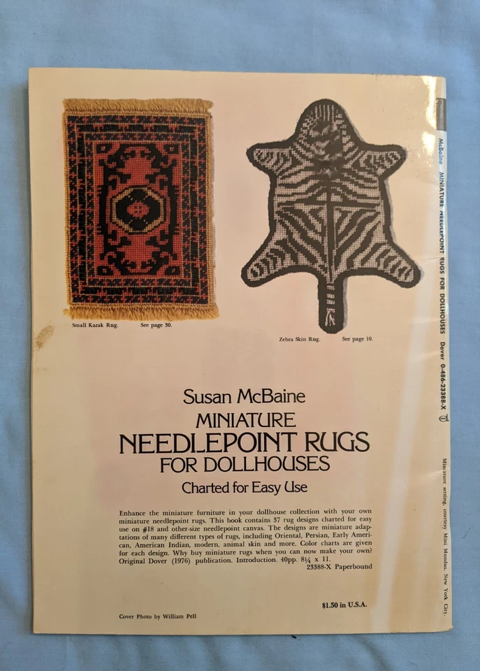 Miniature Needlepoint Rugs For Dollhouses Dover Needlework Series Susan McBaine - Image 2 of 4