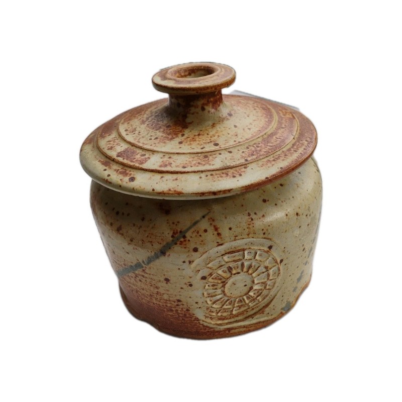 Jacob's Ladder Pottery Pat Gottlieb Bakersville NC 6" Jar Lid Stash ,Coffee