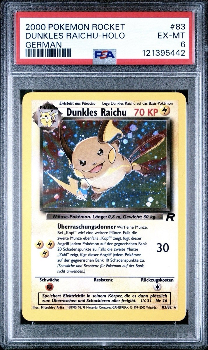 2000 Pokemon GERMAN Unlimited Rocket Dunkles-Dark Raichu Holo 83