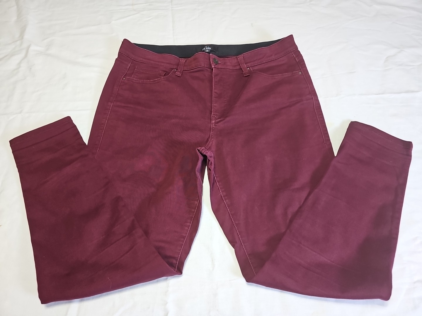 Size 34 Waist Comfy Burgundy Pants Stretch Slimming