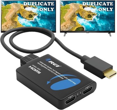 OREI 4K HDMI Splitter 1 in 2 Out 4:4:4 8-bit - HDCP 2.2, 18 Gbps, 1x2, Black