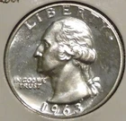 Silver Quarter - Washington - 1963 PROOF (Spotty.  Get it for the silver.)