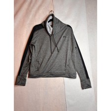 Under Armour Womens M Gray Heathered Mesh Panel cowl neck Hoodie 1347422