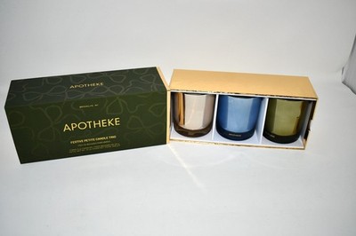 APOTHEKE Holiday Festive Petite Candle Trio Limited-Edition Set #AP08-HOL-TRI NW
