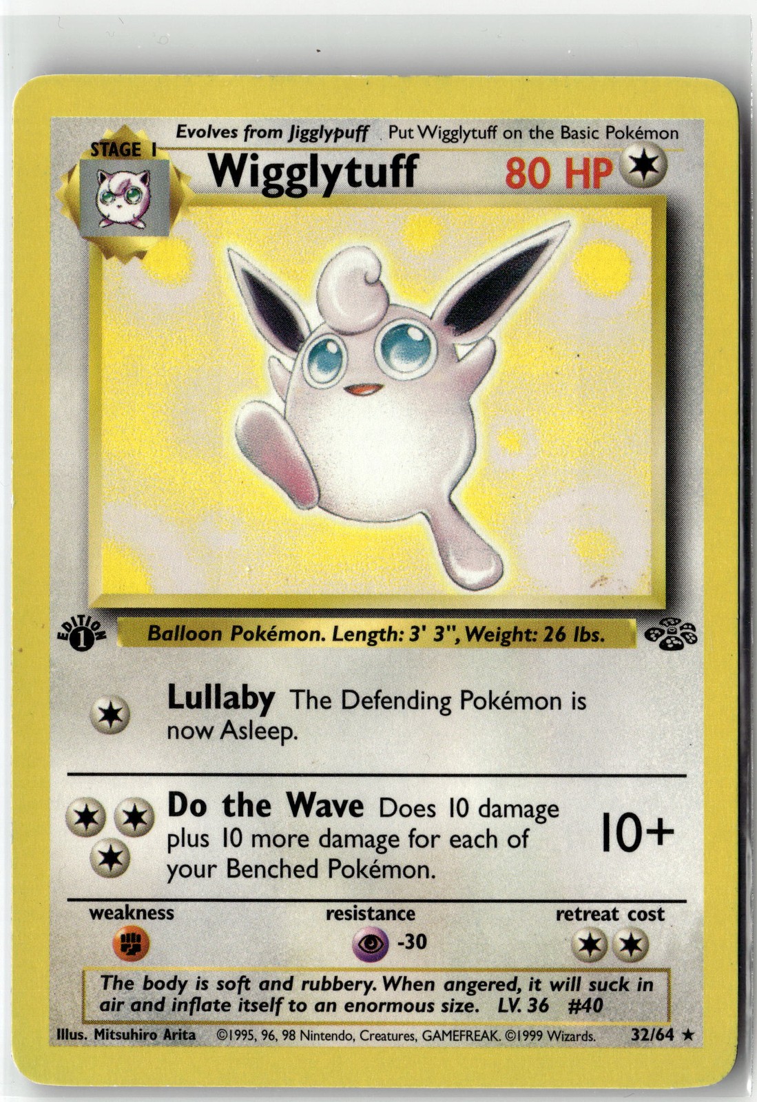 Wigglytuff (32) Rare 1st Edition Jungle 32/64 NM