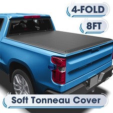 8ft Soft 4-fold Tonneau Cover For 2003-2026 Dodge Ram 1500 2500 3500 Truck Bed