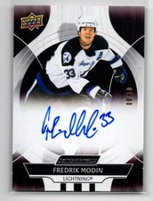 2024-25 Upper Deck Engrained Icons Auto Mahogany Fredrik Modin Auto 08/10 Tampa