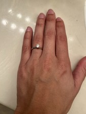 1/2 Carat Diamond Solitaire 14K White Gold Size 5 Engagement Ring